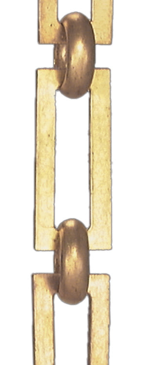 Solid Brass Rectangular-Shape Lamp Chain, Unfinished