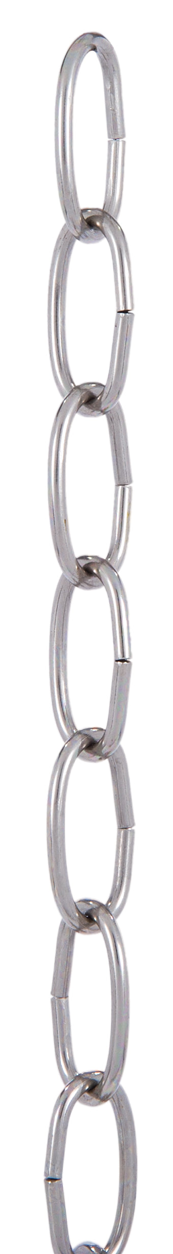 Satin Nickel Plated Steel, 8 Gauge Oval Chain