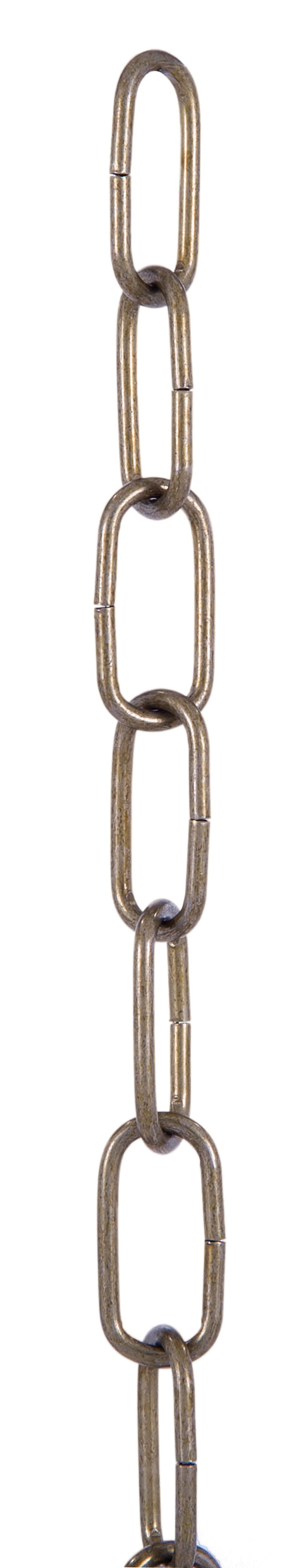 Antique Brass Finish, 10 Gauge Straight Sided Oval Steel Chain