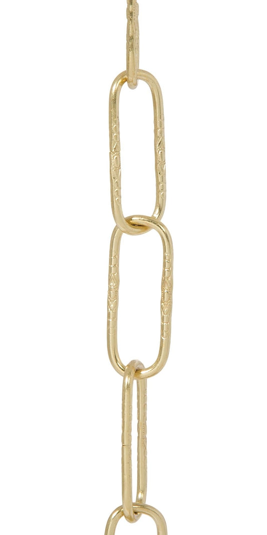 3 ft. 10 Gauge Embossed Steel Chain, Brass Plated