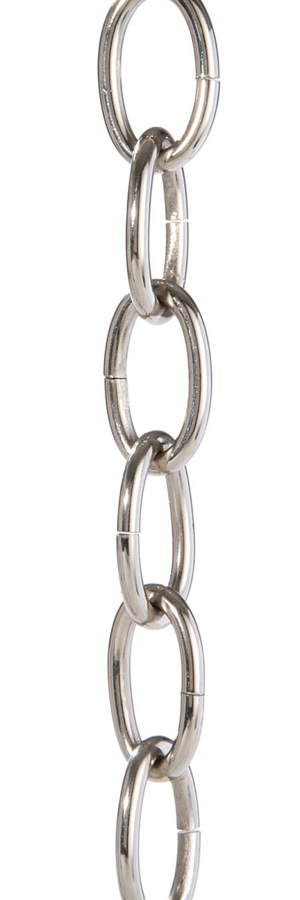 Nickel Plated Brass Oval Chain, Heavy 4 Gauge Links (13016N)