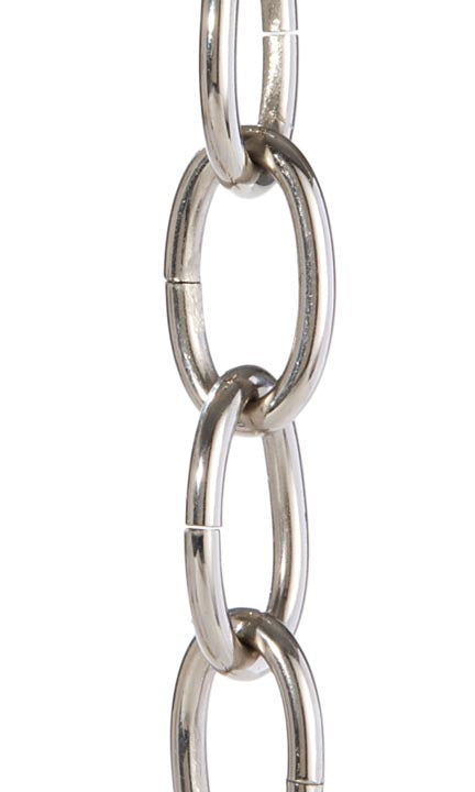Nickel Plated Brass Oval Chain, Heavy 4 Gauge Links (13016N)