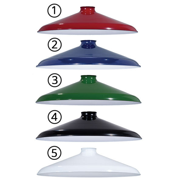 14" Industrial Style Metal Lampshades, 2-1/4 inch Lip Fitter - Choice of Color