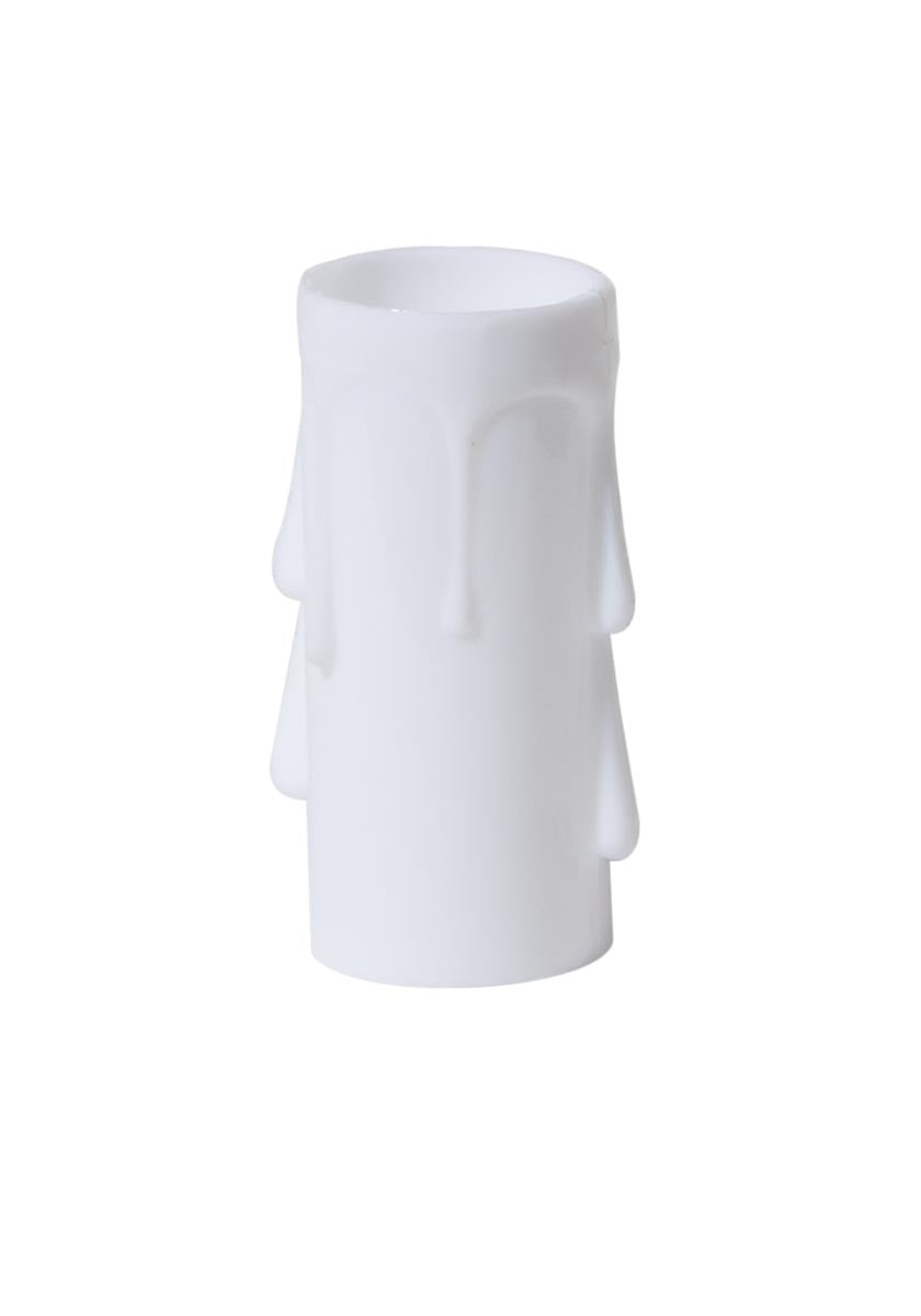 2 Inch Tall White Color Plastic Candelabra Sized Candle Cover