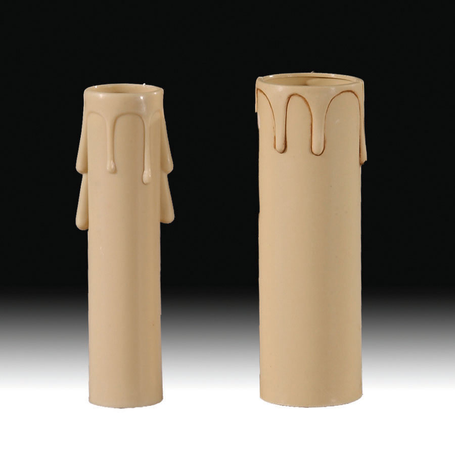 4" Beige Color Plastic Candle Cover, CANDELABRA or MEDIUM Bases Available