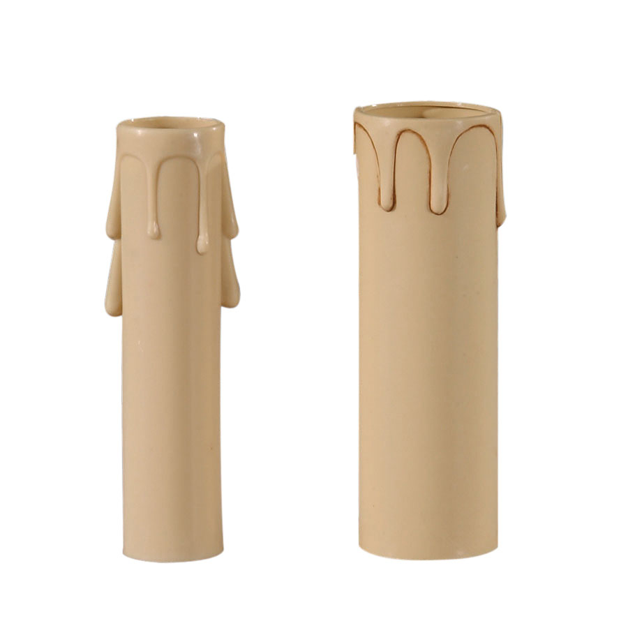 4" Beige Color Plastic Candle Cover, CANDELABRA or MEDIUM Bases Available