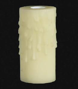 Ivory Special Super Wide PolyBeesWax Candle Cover, Choice of 4" or 6" Tall, CANDELABRA Size (7/8" I.D.)