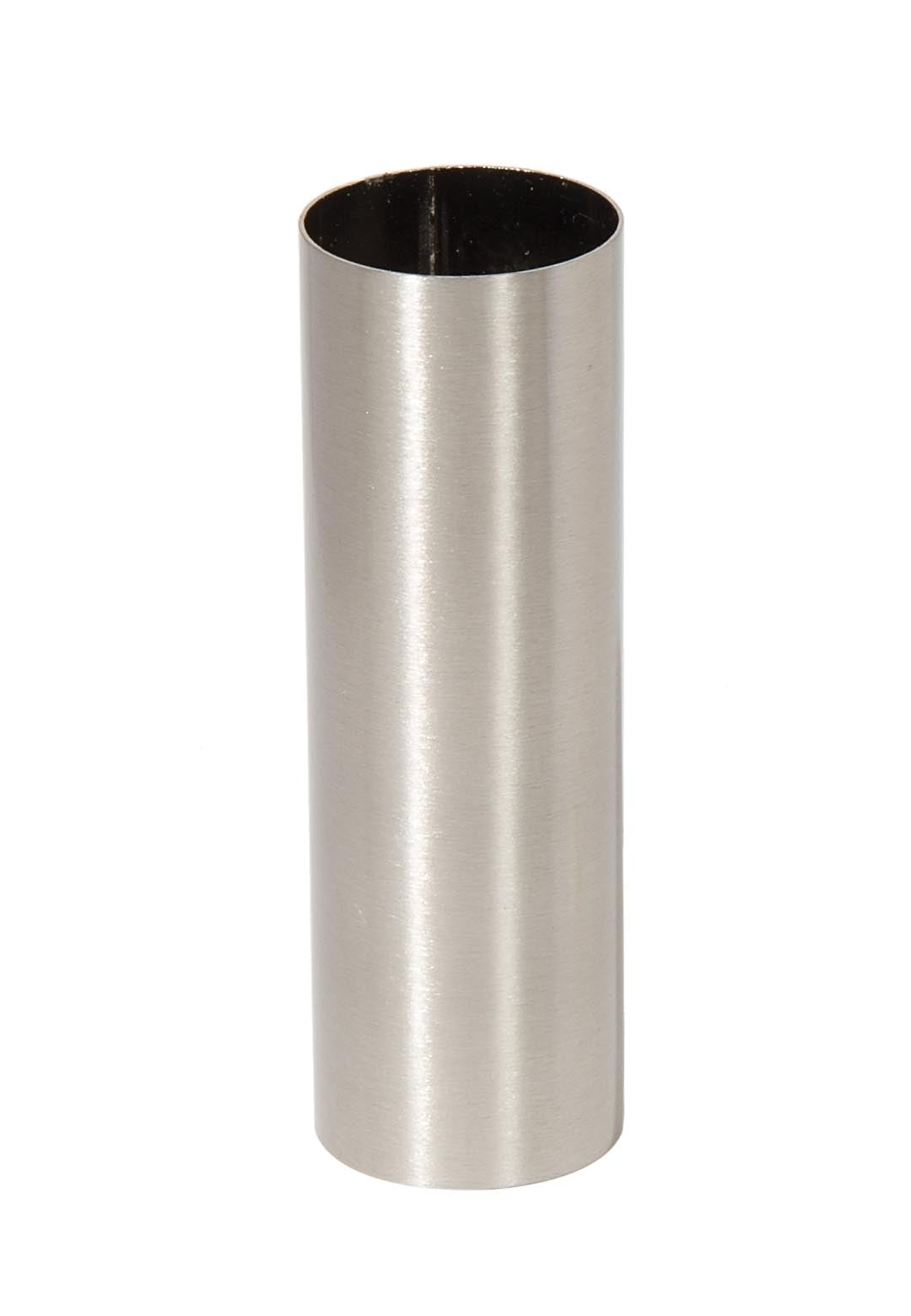 Seamless Satin Nickel Steel Medium Sized Candle Cover, Choice of Size