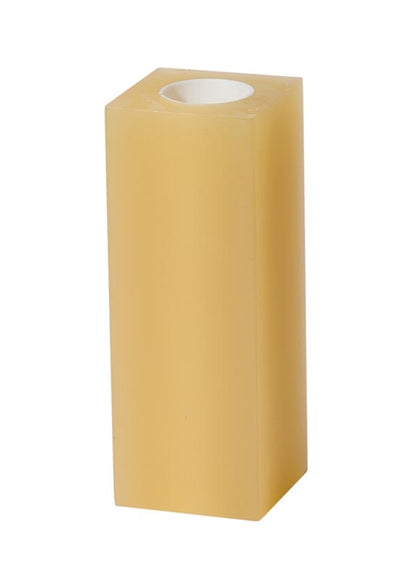 1-1/2 Inch Square Gold Polybeeswax Candelabra Size Candle Covers, Choice of Height