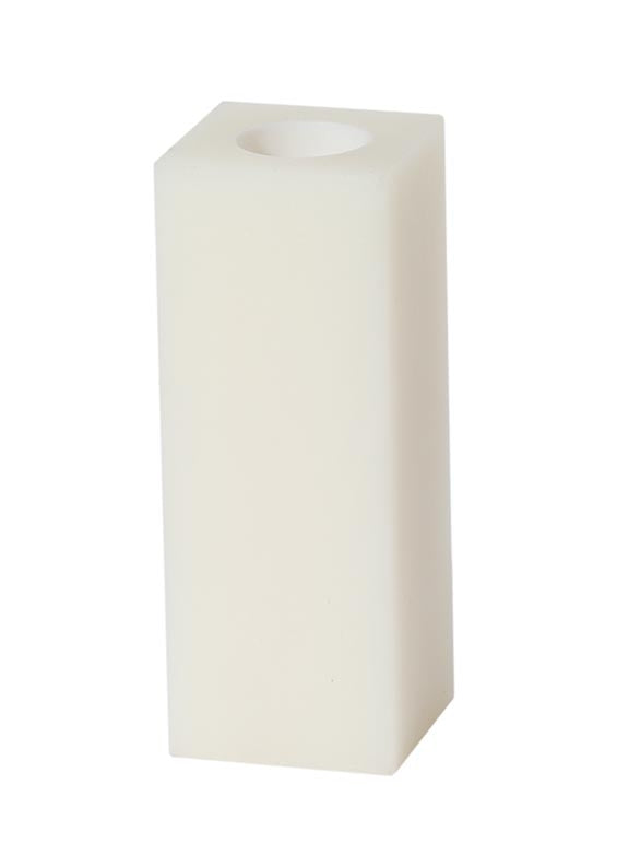 1-1/2 Inch Square White Polybeeswax Candelabra Size Candle Covers, Choice of Height