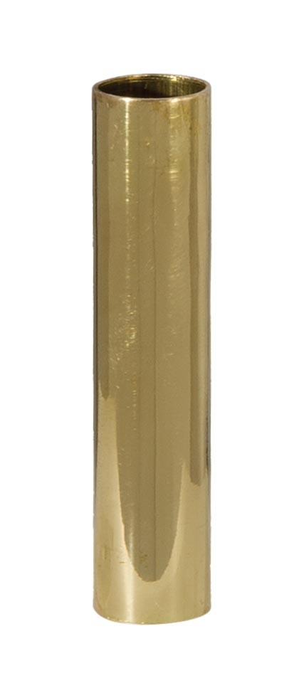 4" Brass Tube Candle Cover - CANDELABRA Size. Polished and Lacquered Finish
