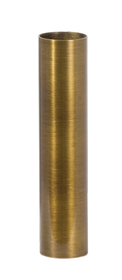 4" Brass Tube Candle Cover - CANDELABRA Size. Antique Brass Finish