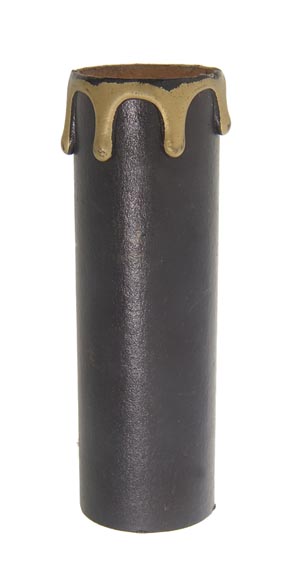 4" MEDIUM Size Candle Cover, Black with Gold Drips