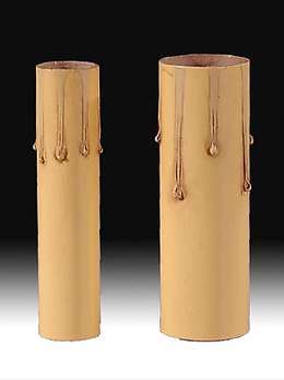 Gold Paper Board Candle Cover, CANDELABRA or MEDIUM Bases, Choice of Length 