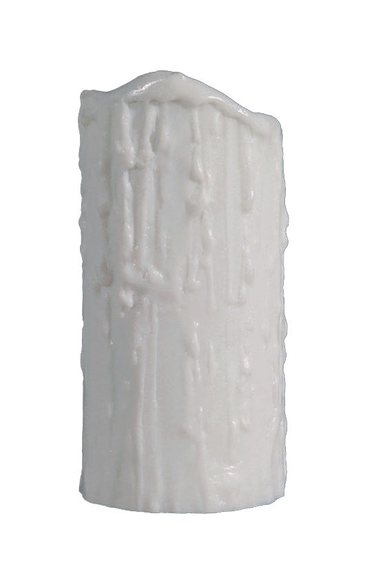 Satin White Polyresin Candle Cover, MEDIUM Base (1.25" I.D.), Choice of Size 