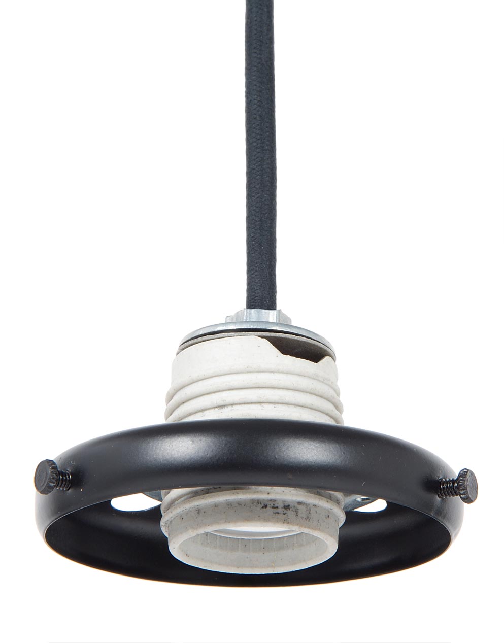 4 Fitter Size Shade Holder for Threaded Lamp Sockets w Captive Ring 20047BK Antique Lamp Supply Quality Lamp Parts Since 1952