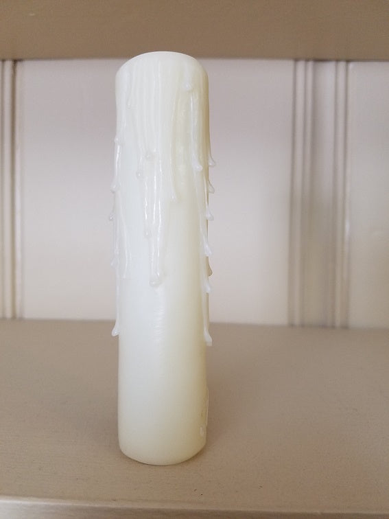 Ivory PolyBeesWax CANDELABRA Size (7/8"I.D.) Candle Cover, Choice of Size