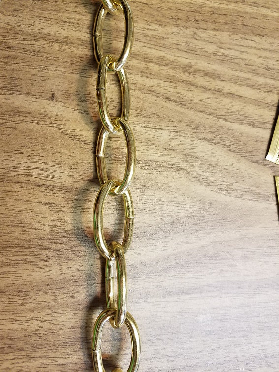 5 Gauge Heavy Duty Brass Plated Steel Oval Chain