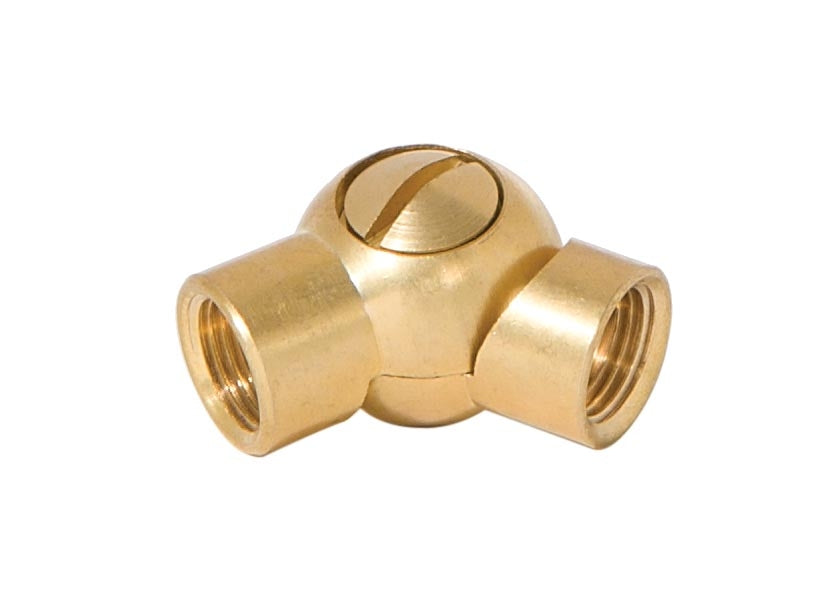  1-5/16" Tall Unfinished Die Cast Brass Swivel with Slotted Screw, 1/8F