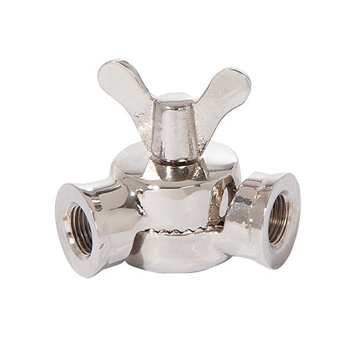 45mm Tall Lamp Swivel with Teeth & Butterfly Pin, Female 1/8 IPS, Nickel Plated