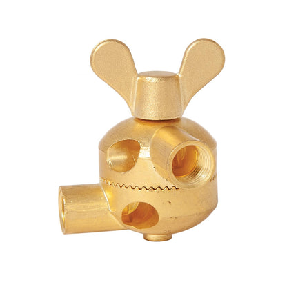 2-9/16" Tall 4-Piece Die Cast Brass Swivel With External Cord Channels, 1/4F x 1/4F, Unfinished 