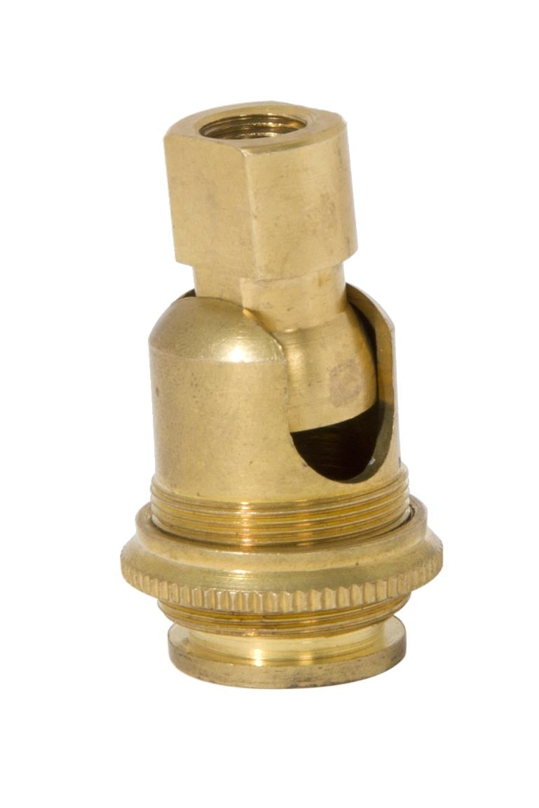 1.91 Inch Tall Unfinished Brass 90 Degree Hang Straight Swivel, 1/8F X 1/4F