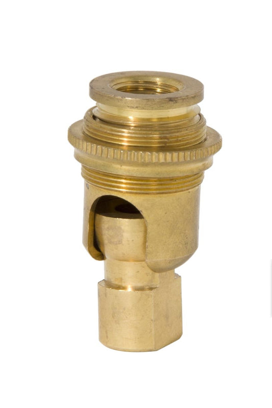 1.91 Inch Tall Unfinished Brass 90 Degree Hang Straight Swivel, 1/8F X 1/4F