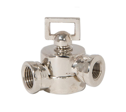 1-11/16 Inch Tall Polished Nickel Finish Die Cast Brass Swivel with Key, Tap 1/4F x 1/8F