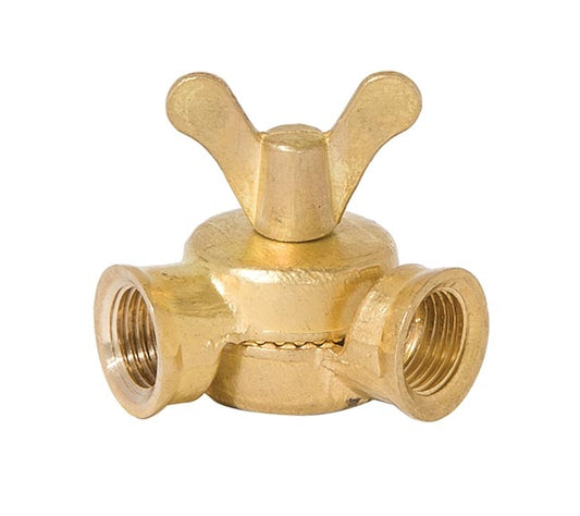 1-9/13 Inch Height Unfinished Brass Die Cast Swivel with Teeth and Butterfly Key, 1/4F
