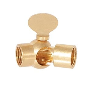 1-1/8 Inch Tall Unfinished Die Cast Brass Open Ball Swivel with Key, 1/8F x 1/8F 