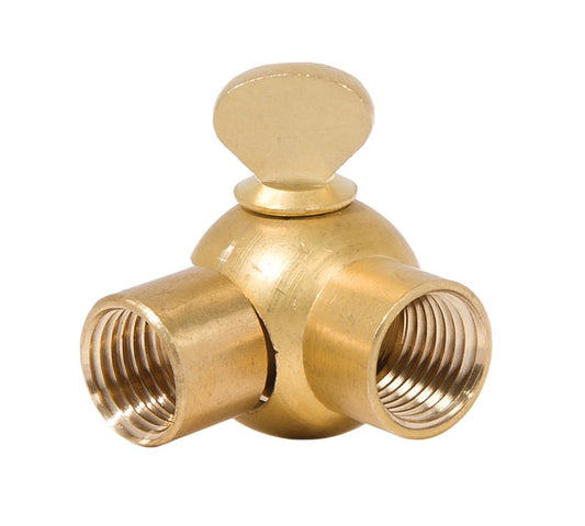 1-11/16 Inch Tall Unfinished Die Cast Brass Ball Swivel with Key, 1/4F