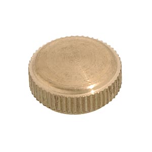 9/16" diameter x 7/32" tall Unfinished Brass Cap, tap 1/8F