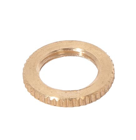 3/4" Dia. Knurled Brass Locknut, Your Choice of 1/8F, 1/4F , or 1/4-27F Tap