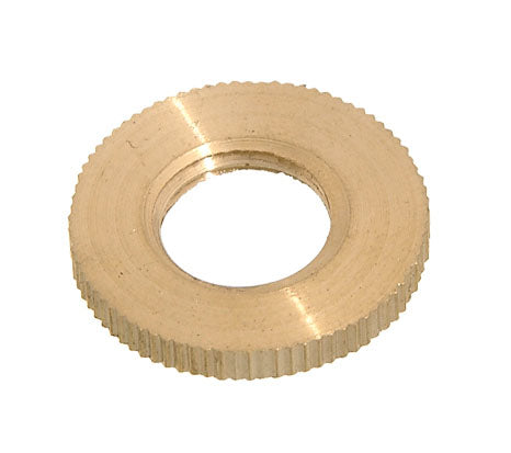 1" Diameter Knurled Brass Locknut, Your Choice of Tap, 1/8F or 1/4F
