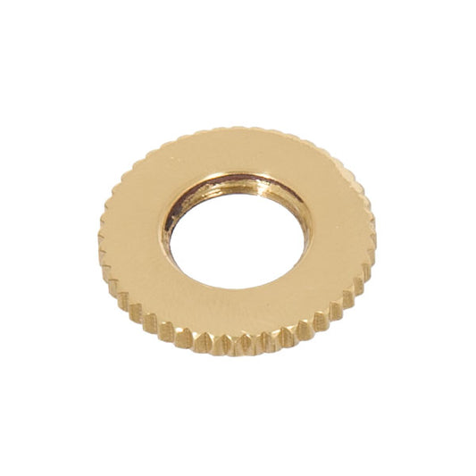 3/4" Outside Diameter Knurled Brass Locknut, Polished and Lacquered Finish