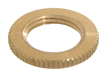 3/8F Large Unfinished Knurled Brass Locknut, 1" Diameter