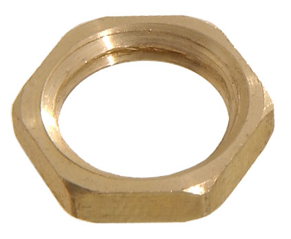 1/4F Unfinished Brass Hexnut, 11/16" Across Flats