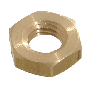 1/4-27F Brass Hexnut, 7/16" Across Flats