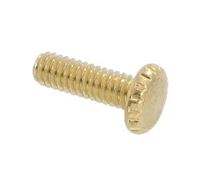 1" Brass Plated Thumbhead Shade Holder Screw, 8-32 thread