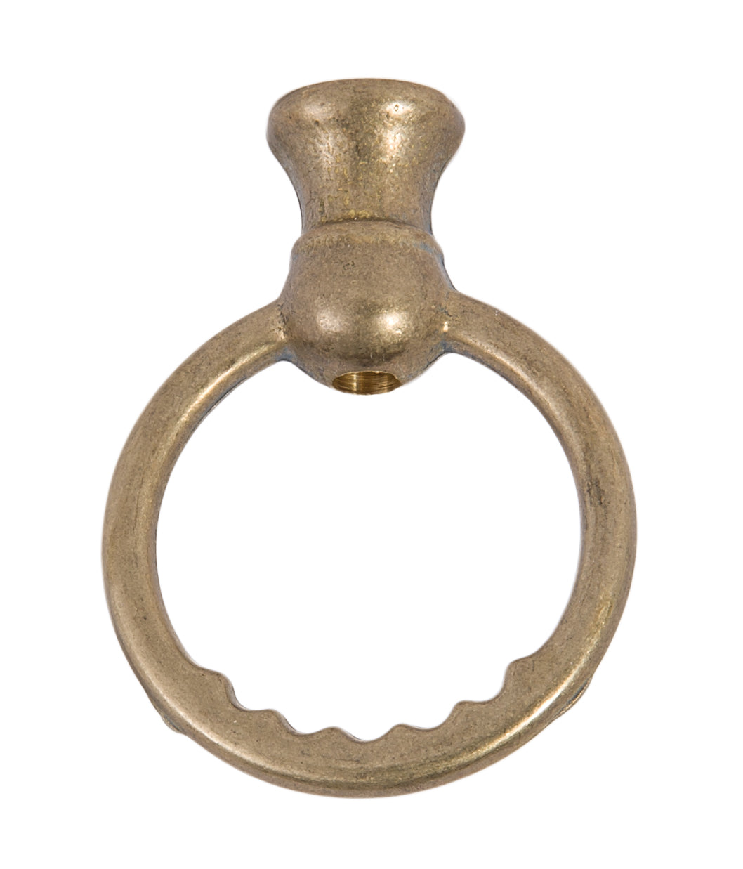 2-7/8" tall Cast Brass Hang Straight Loop with wire way, 2-1/8" diameter, tap 1/8F (3/8" diameter), unfinished