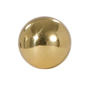 Round Ball, Solid Brass Lamp Finial, Polished and Lacq., 3/4" dia.