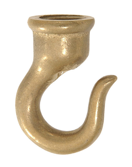 2" Heavy Cast Brass Lamp Hook, Tap 3/8F