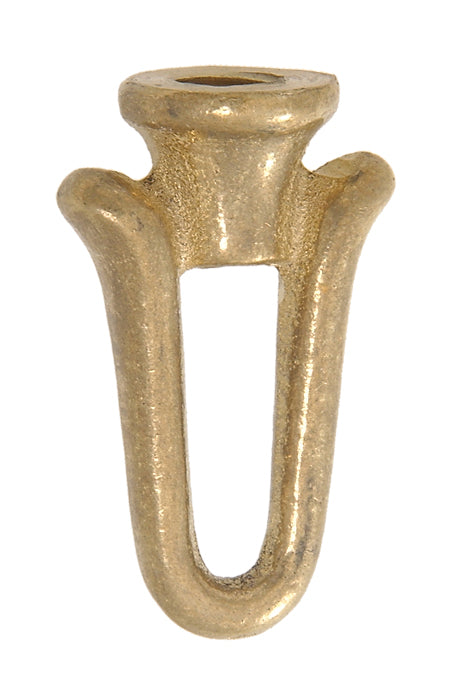 2" Tall x 1-1/4" wide Cast Brass Loop with wire way, tap 1/8F (3/8" diameter), unfinished