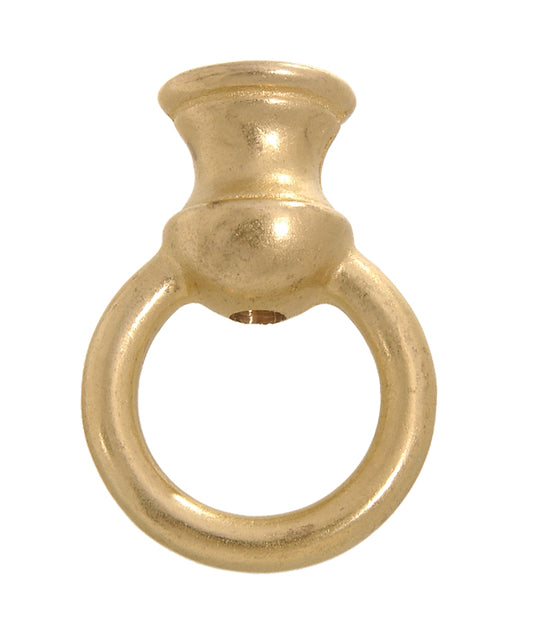 3-1/4" Tall Heavy Cast Brass Loop with wire way, 2-1/4" diameter, tap 1/4F (1/2" diameter), unfinished