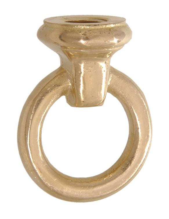 2-1/8" Tall Heavy Cast Brass Loop with wire way, 1-5/8" diameter, tap 1/4F (1/2" diameter), unfinished