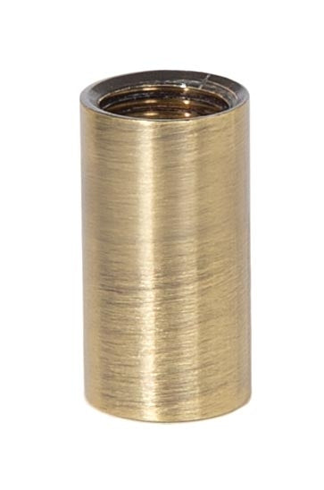 7/8 Inch Tall Antique Brass Finish Lamp Coupling, 1/8F Tap