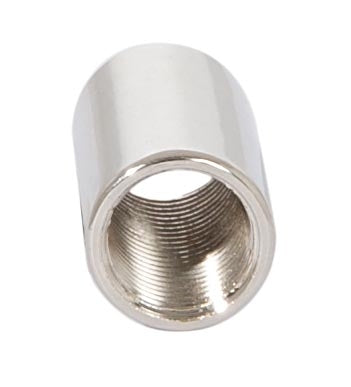 7/8 Inch Tall Brass Polished Nickel Lamp Coupling, 1/8F Tap