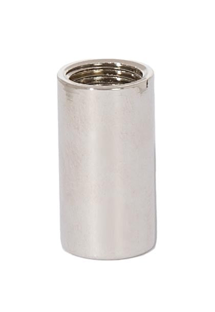 7/8 Inch Tall Brass Polished Nickel Lamp Coupling, 1/8F Tap
