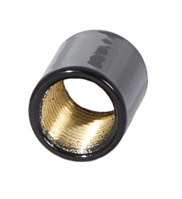 9/16 Inch Tall Glossy Black Brass Lamp Coupling, 1/8F Tap