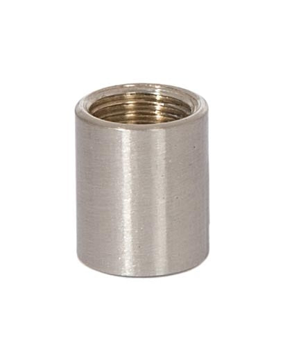 9/16 Inch Tall Nickel Plated Brass Lamp Coupling, 1/8F Tap